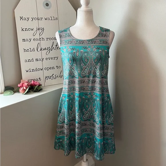 SimpleFun Summer Beach Floral Boho Tank Dress with Pockets - Picture 6 of 13